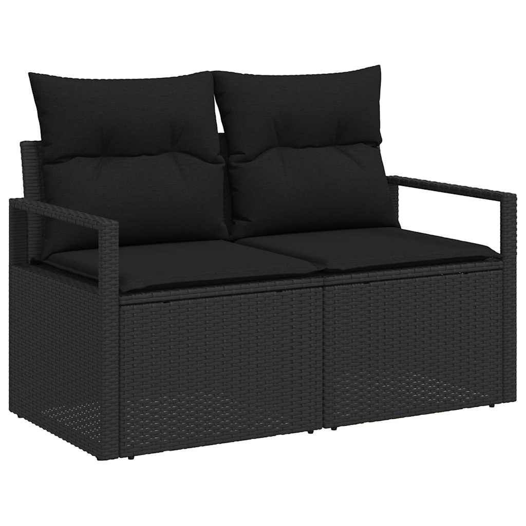 Ensemble de canapé de jardin 8 pcs Noir Poly rotin - XIOS