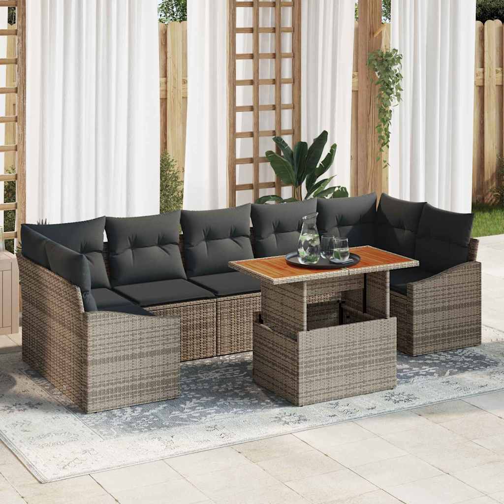 Ensemble de canapé de jardin avec stockage 8 pcs Gris - XIOS
