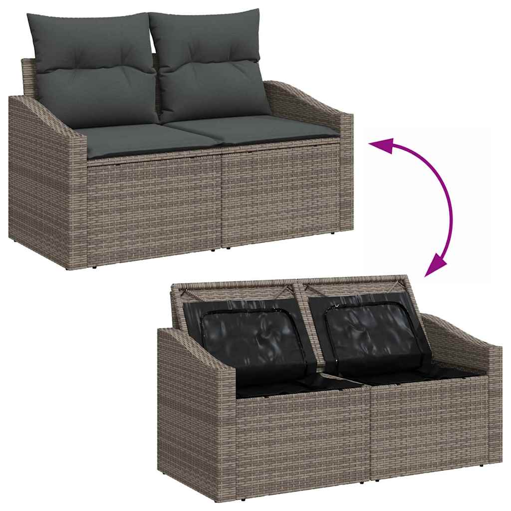 Ensemble de canapé de jardin avec stockage 8 pcs Gris - XIOS