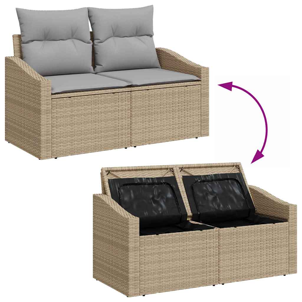 Ensemble de canapé de jardin 8 pcs Beige et Gris clair - XIOS
