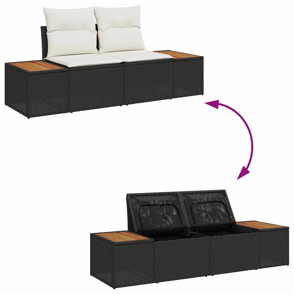Ensemble de canapé de jardin 6 pcs Noir Poly rotin - XIOS