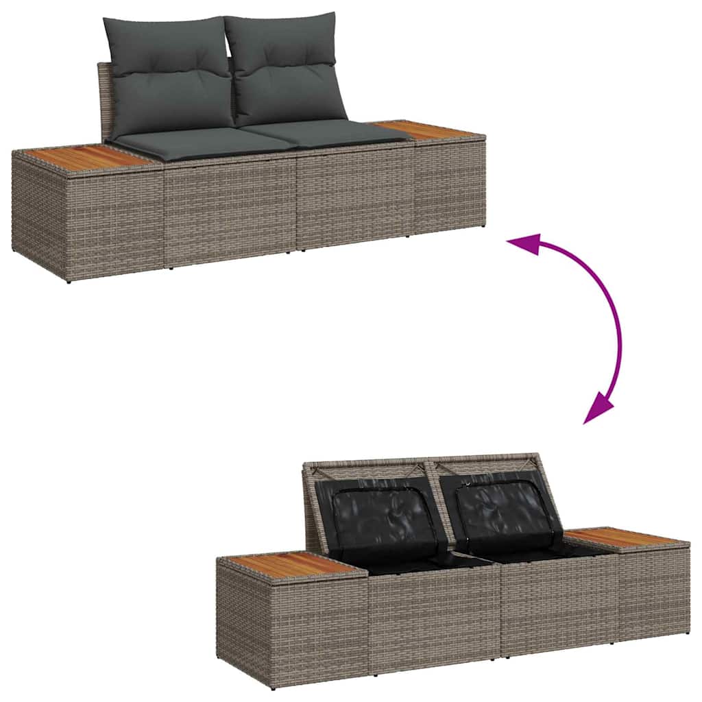 Ensemble de canapé de jardin 6 pcs Gris Poly rotin - XIOS