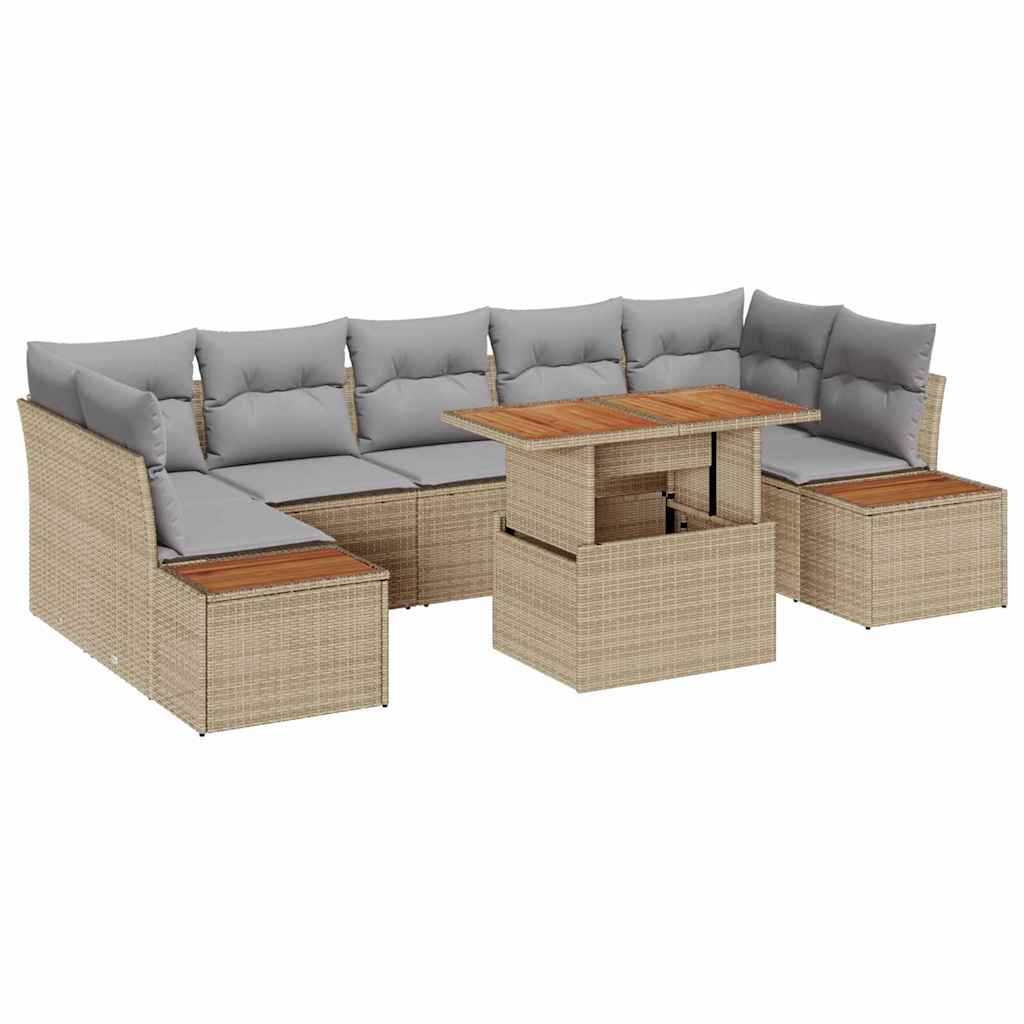 Ensemble de canapé de jardin 8 pcs Beige Poly rotin - XIOS