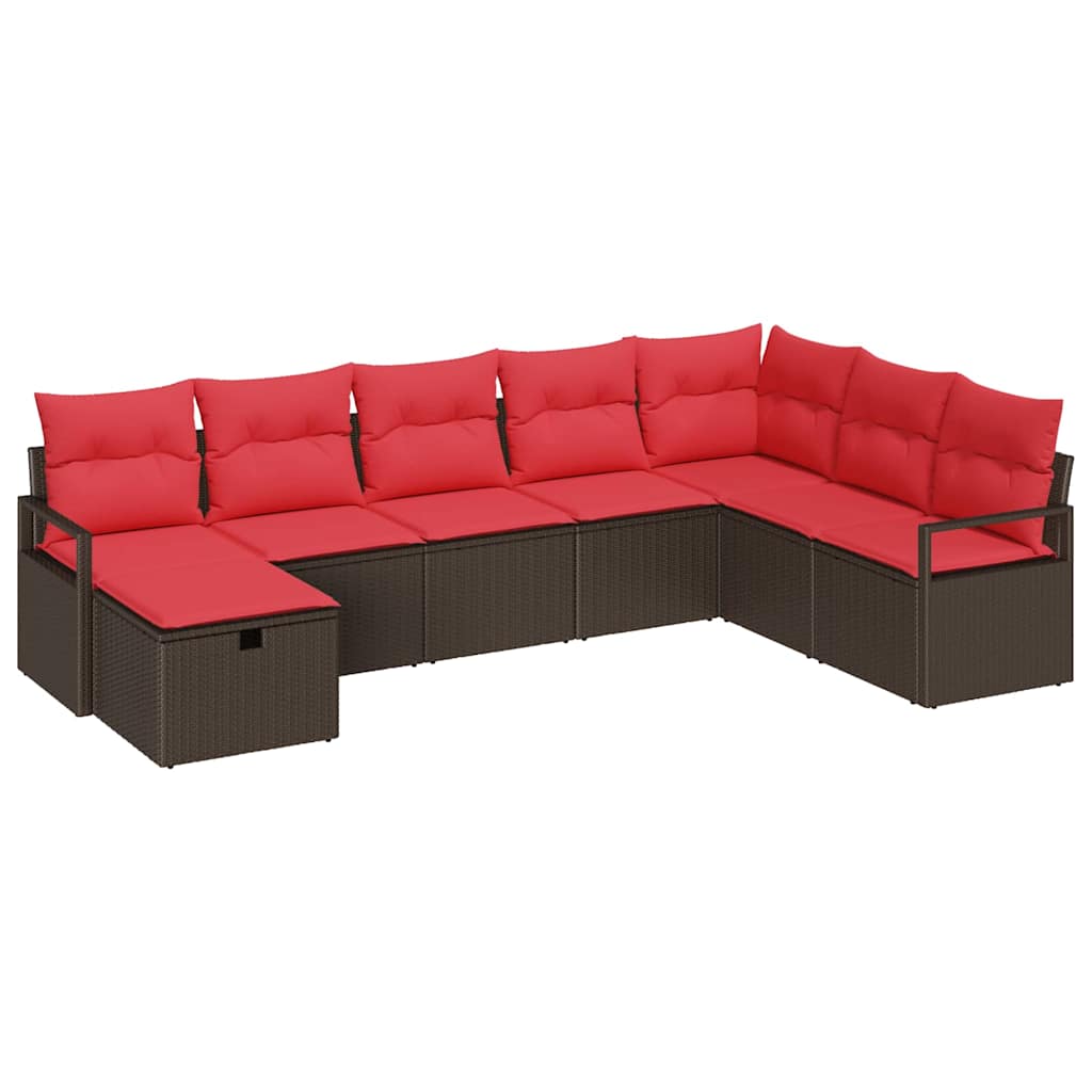 Ensemble de Canapés avec coussin 8 pcs Marron polyrotin - XIOS