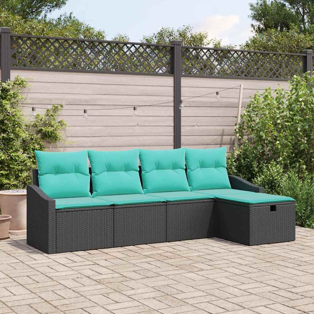 Ensemble de Canapés avec coussin avec stockage Noir polyrotin - XIOS