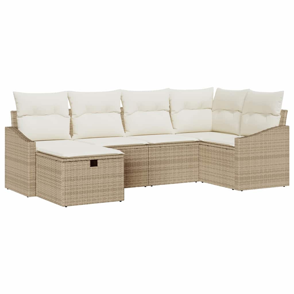 Ensemble de Canapés avec coussin Beige et crème polyrotin