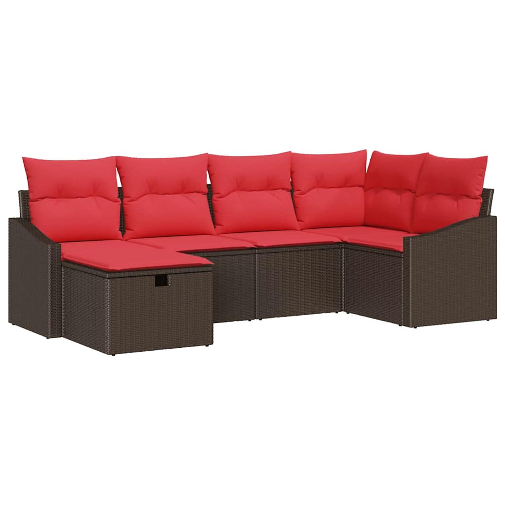 Ensemble de Canapés 6 pc Marron polyrotin