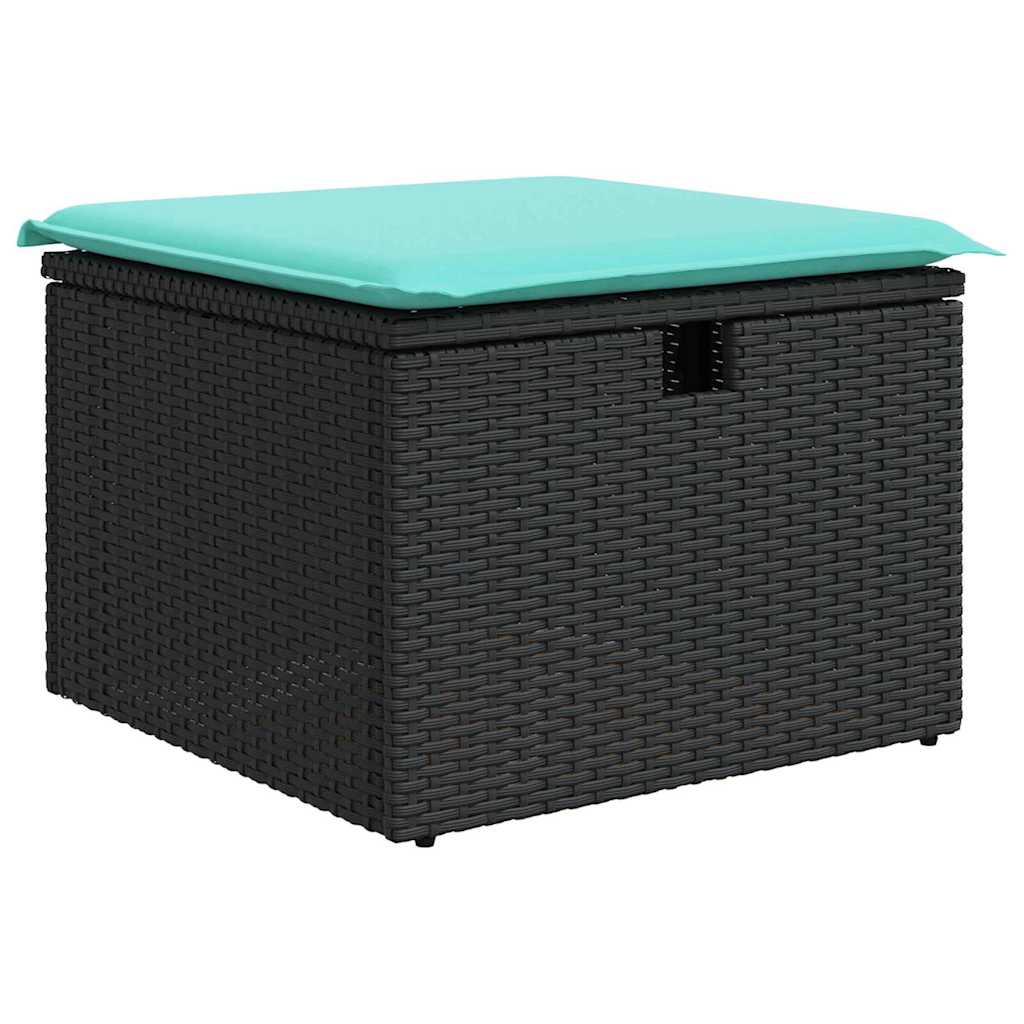Ensemble de Canapés avec coussin 6 pcs Noir polyrotin - XIOS