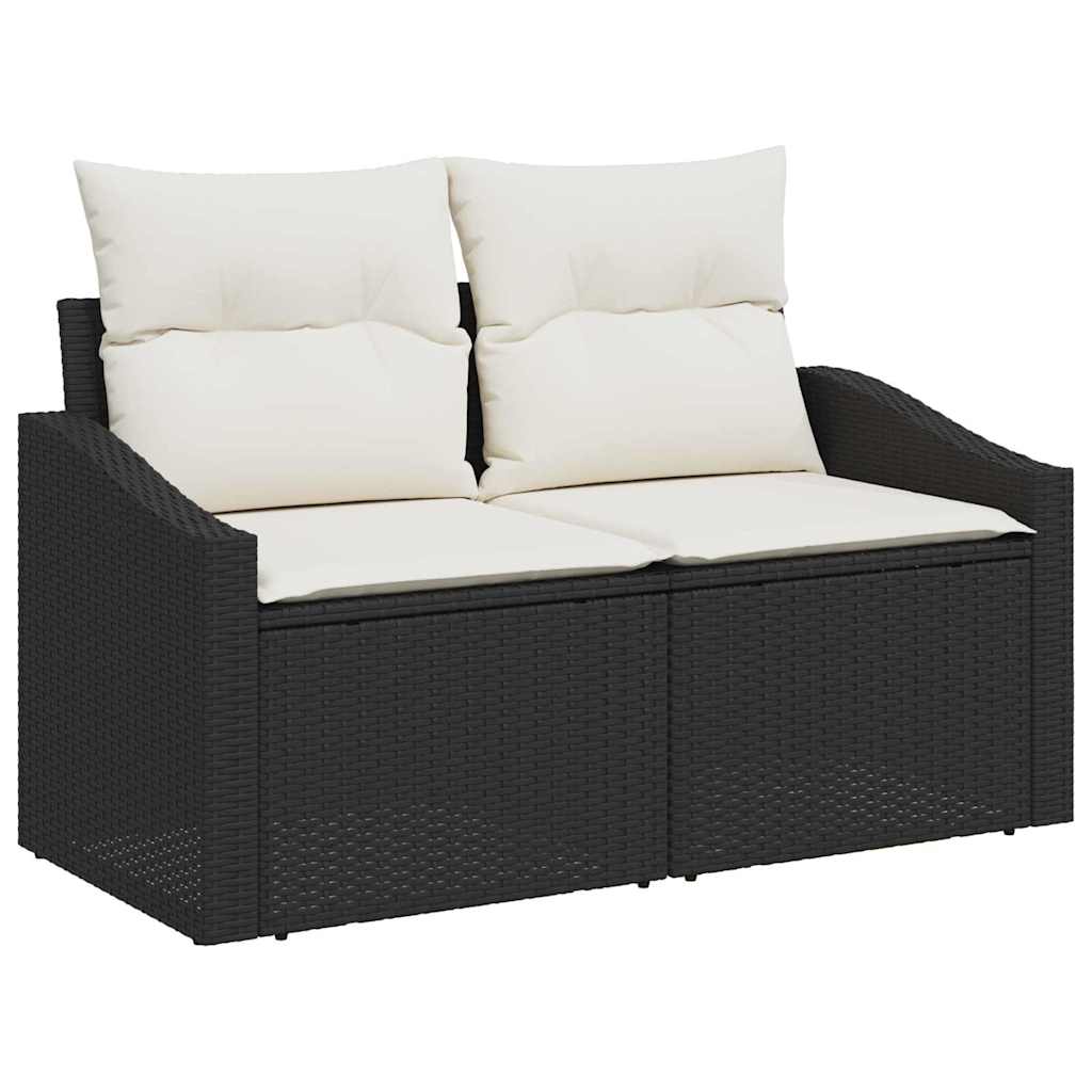 Ensemble de Canapés avec coussin 7 pcs Noir polyrotin - XIOS