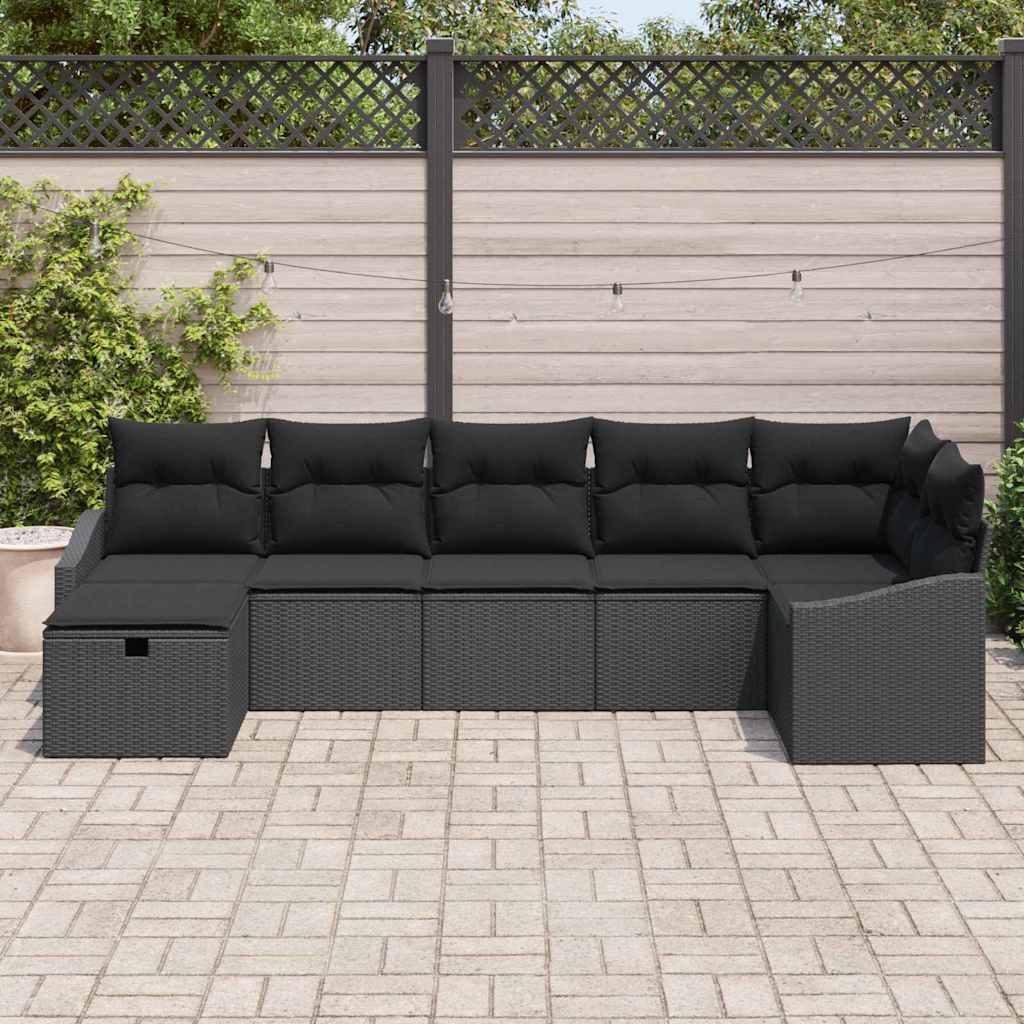 Ensemble de Canapés avec coussin avec stockage Noir polyrotin - XIOS