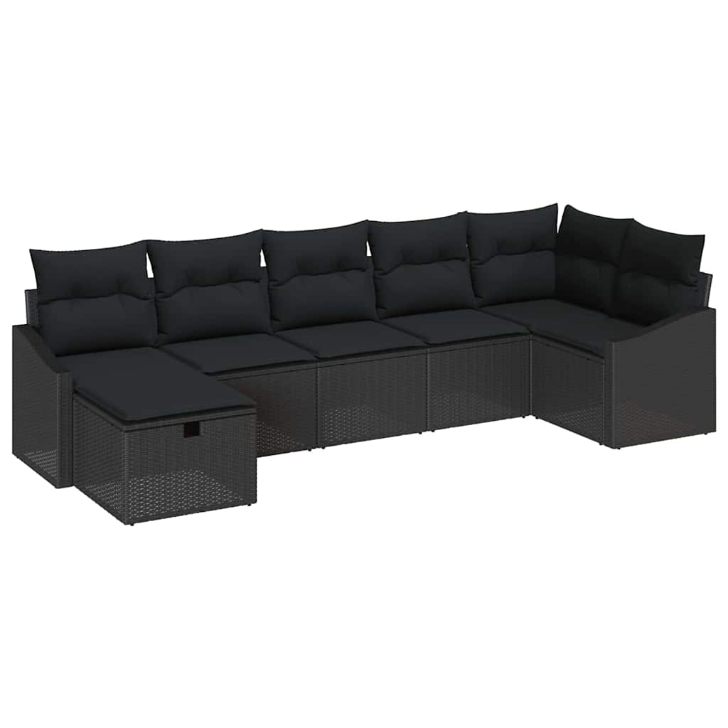 Ensemble de Canapés avec coussin avec stockage Noir polyrotin - XIOS