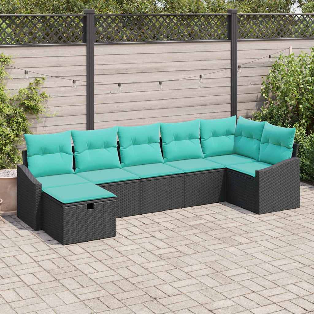 Ensemble de Canapés avec coussin avec stockage Noir polyrotin - XIOS