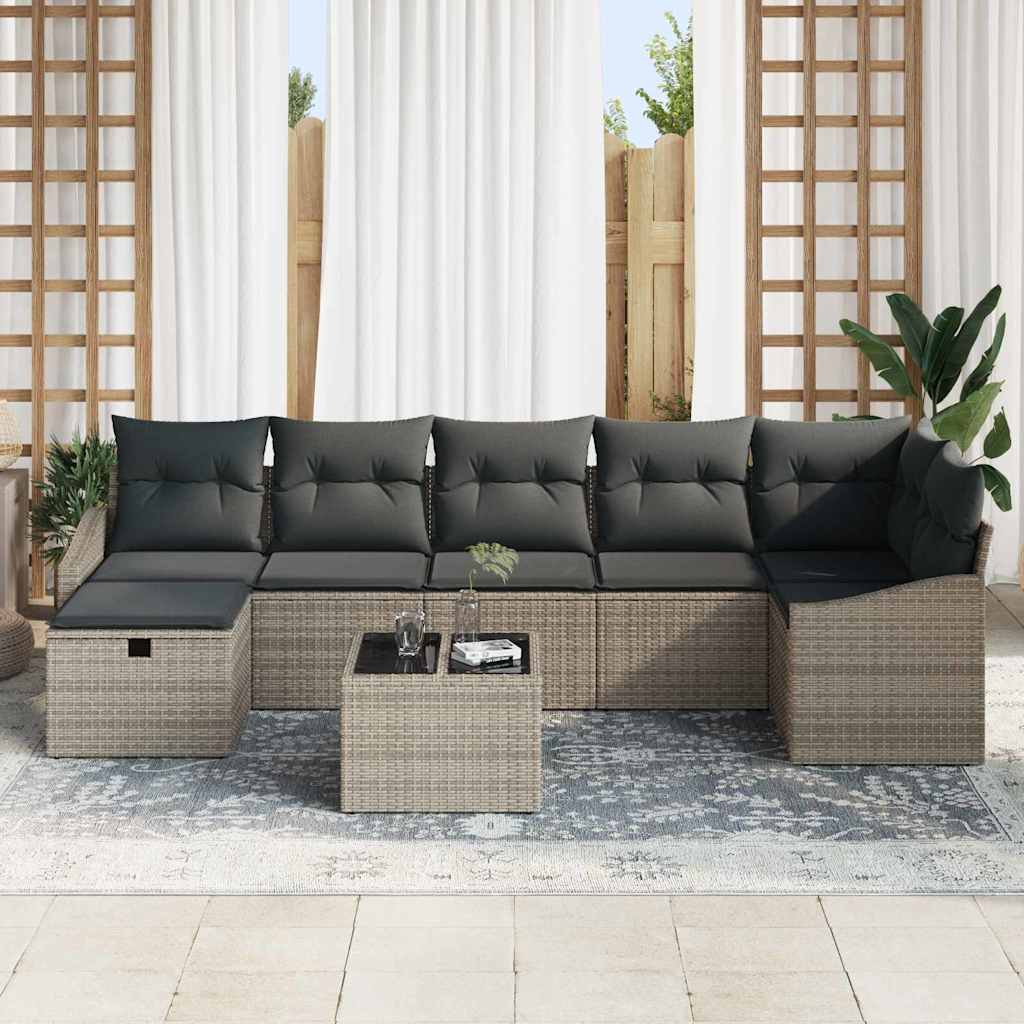 Ensemble de Canapés avec coussin avec stockage Gris polyrotin - XIOS