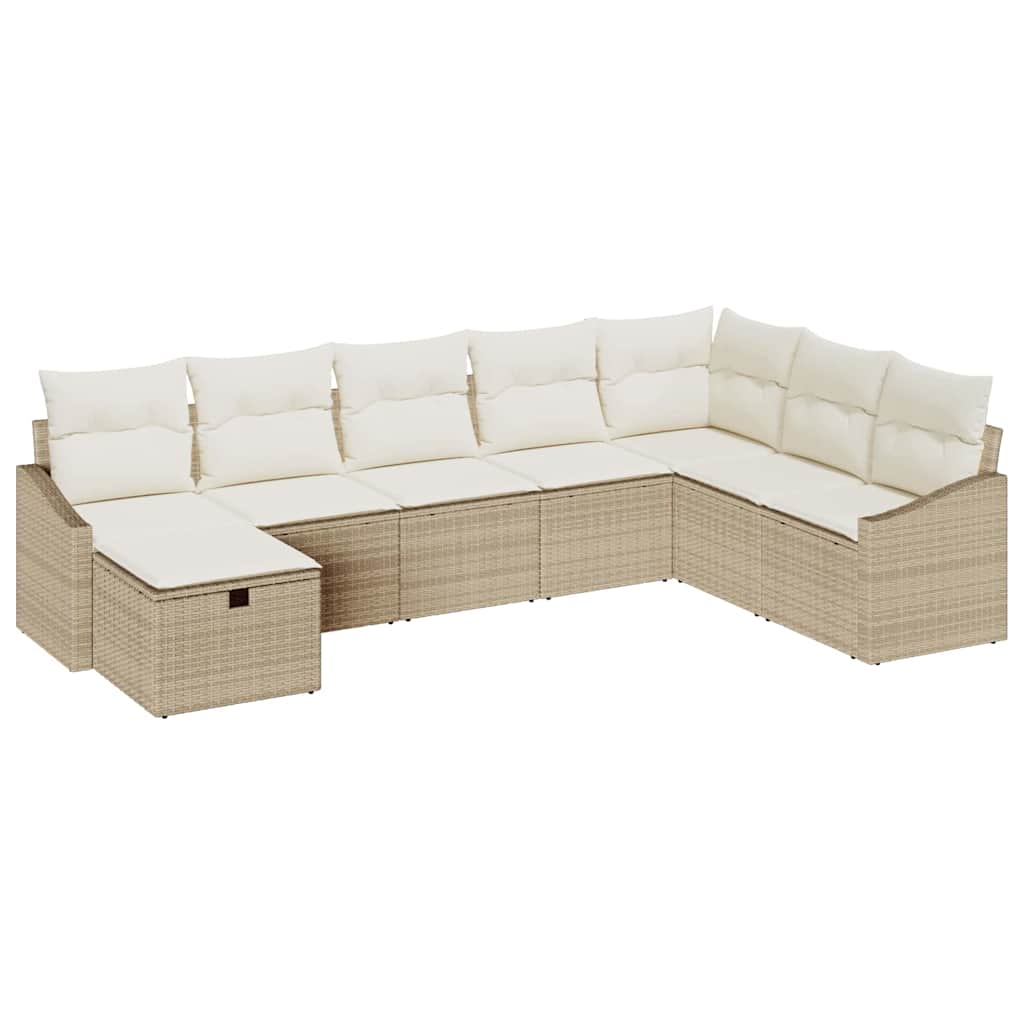 Ensemble de canapé de jardin avec coussin 8 pcs polyrotin - XIOS