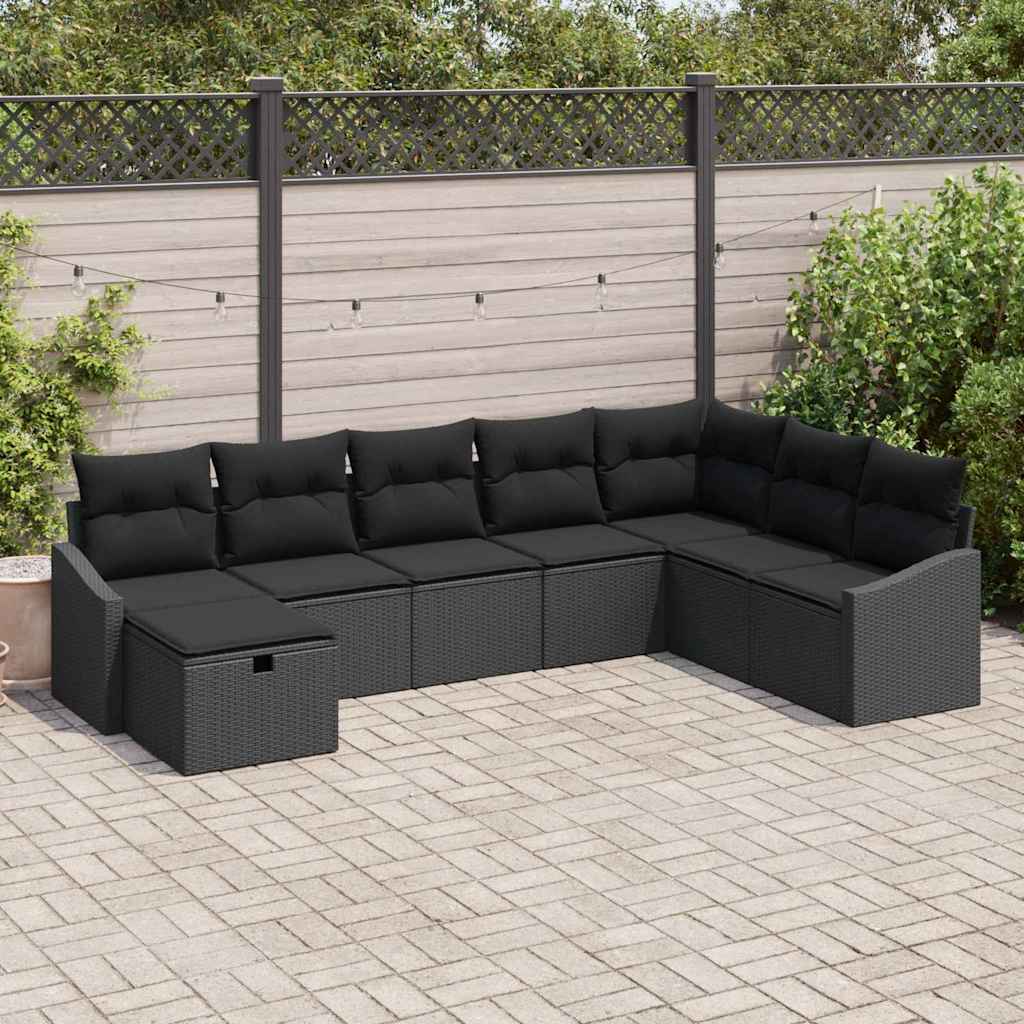 Ensemble de canapé de jardin avec coussin 8 pcs polyrotin - XIOS