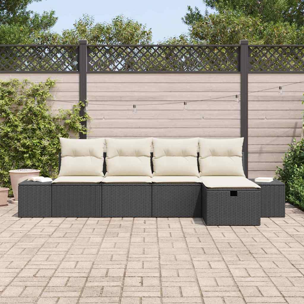 Ensemble de canapé de jardin avec coussin 5 pcs polyrotin - XIOS