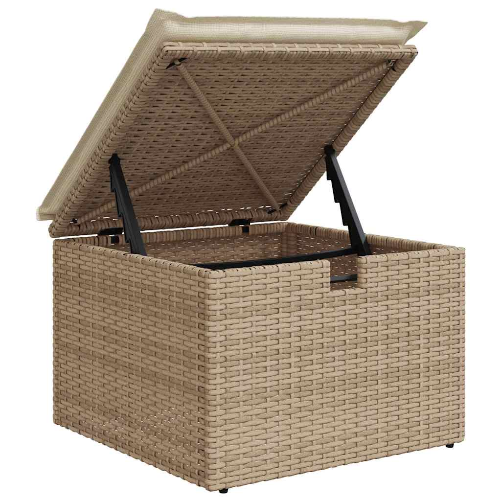 Ensemble de canapé de jardin avec coussin 9 pcs Beige polyrotin - XIOS