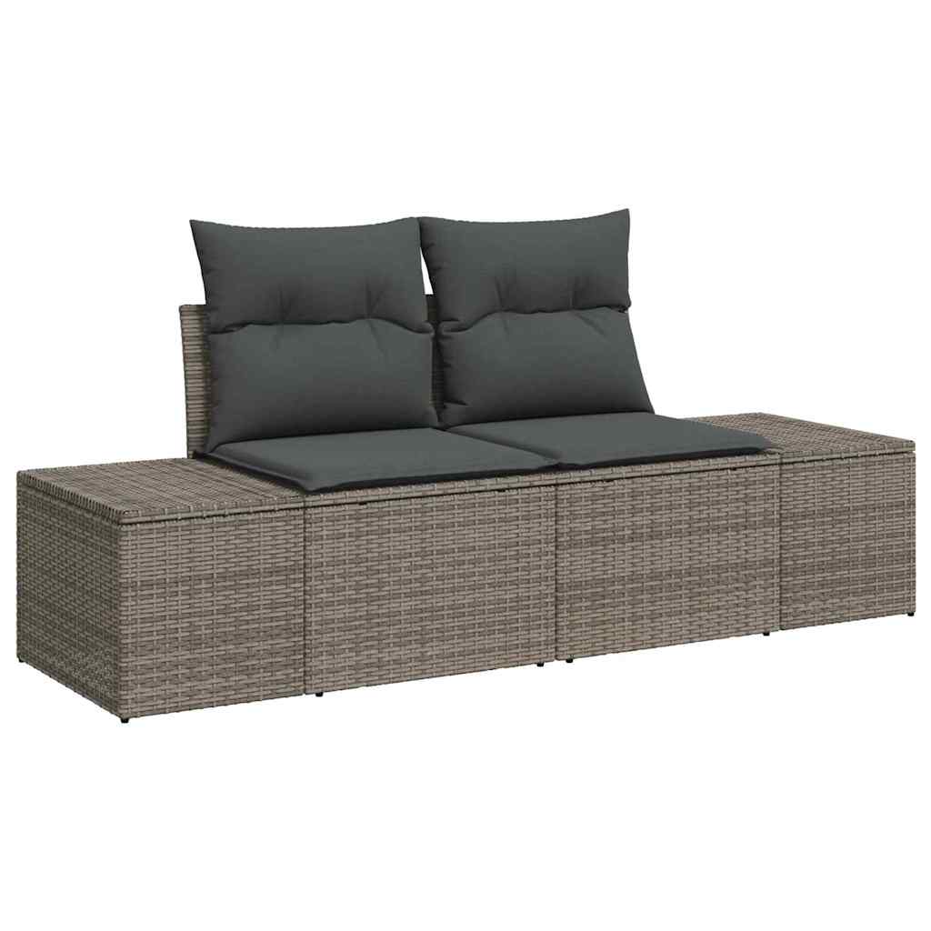 Ensemble de canapé de jardin avec coussin 6 pcs Gris polyrotin - XIOS