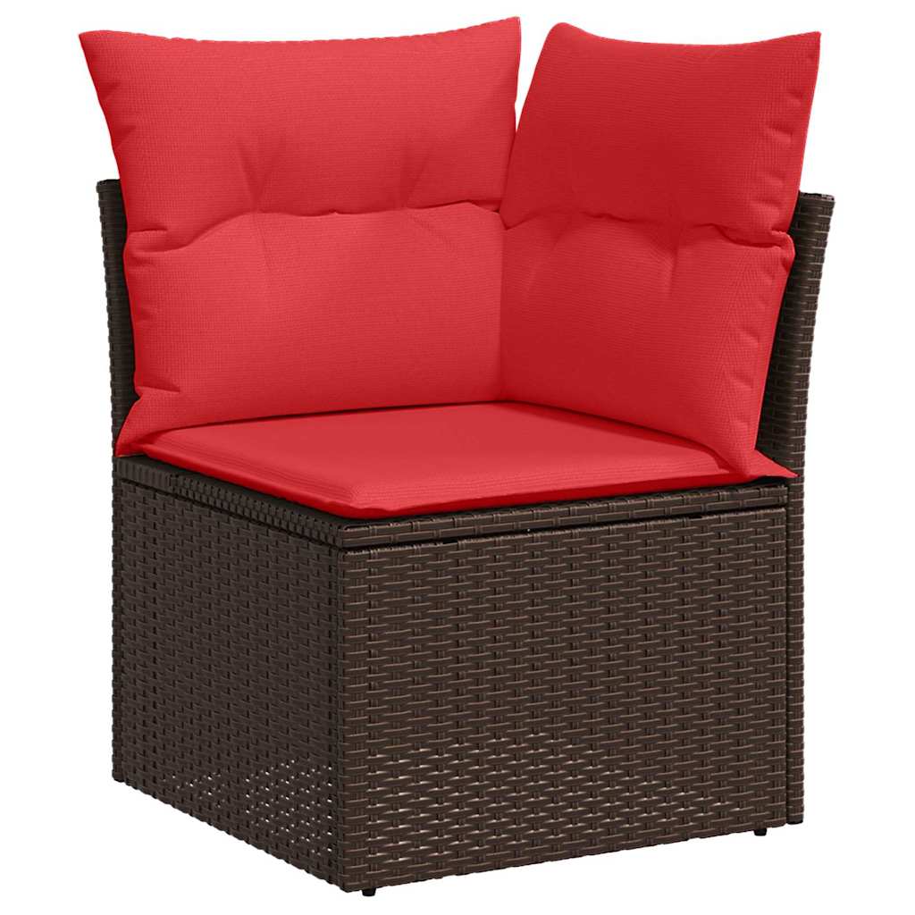 Ensemble de canapé de jardin 9 pcs Marron Poly rotin - XIOS