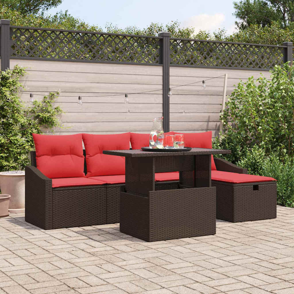 Ensemble de canapé de jardin 6 pc polyrotin