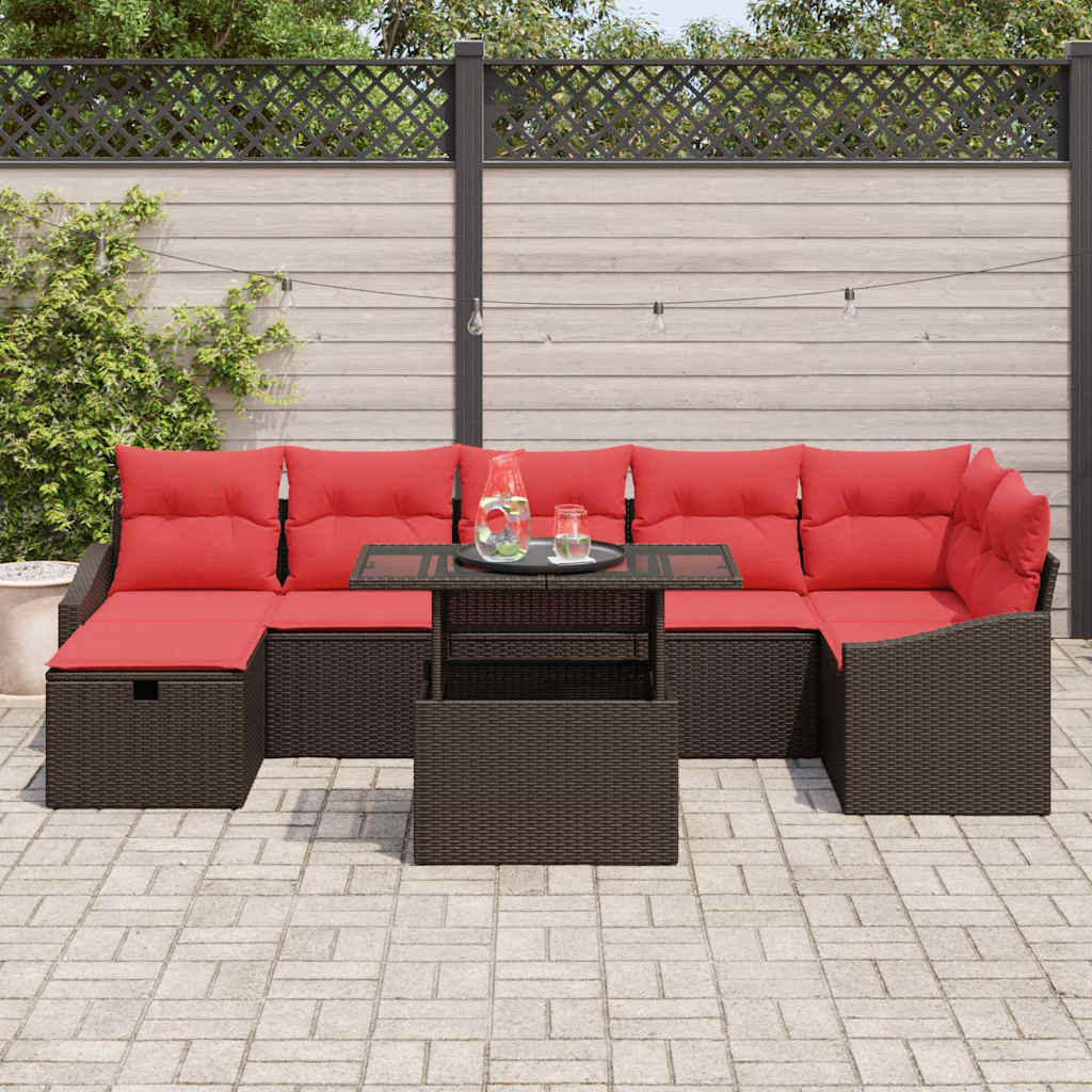 Ensemble de canapé de jardin 8 pc polyrotin
