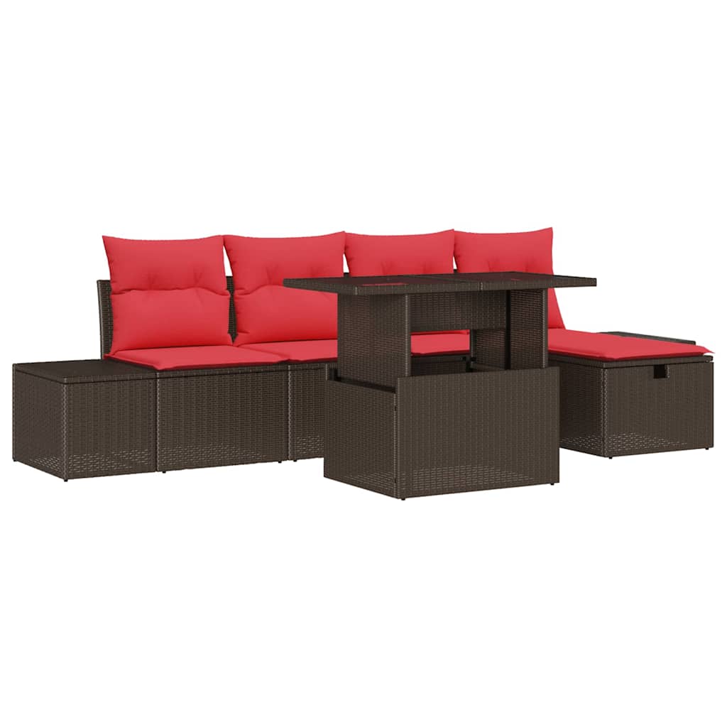 Ensemble de canapé de jardin avec coussin 6 pcs polyrotin - XIOS