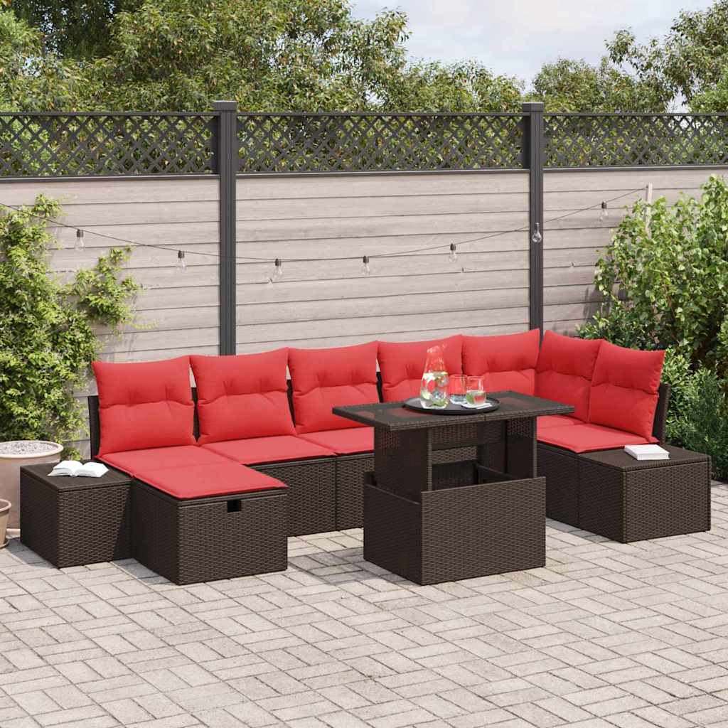 Ensemble de canapé de jardin avec coussin 8 pcs polyrotin - XIOS