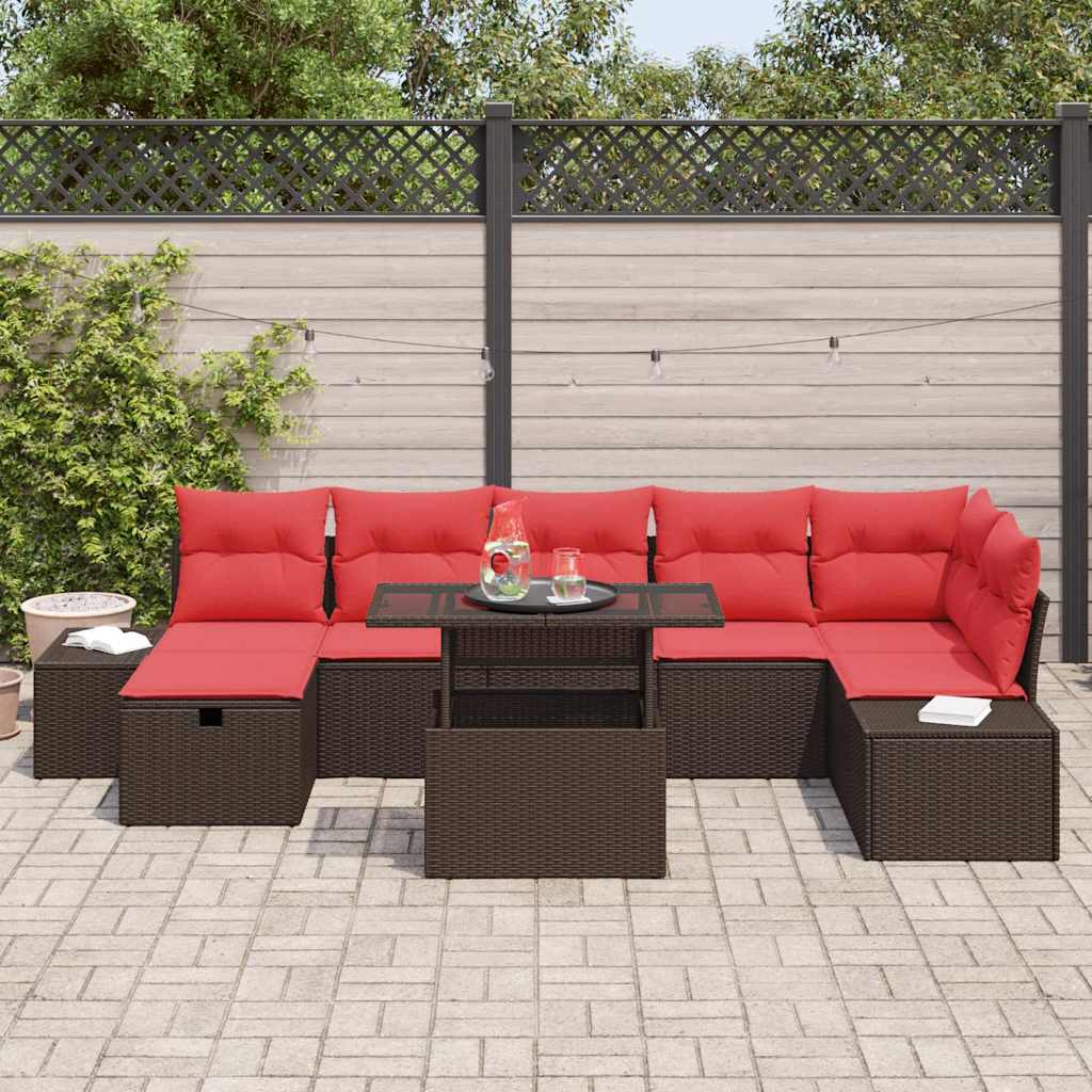 Ensemble de canapé de jardin avec coussin 8 pcs polyrotin - XIOS