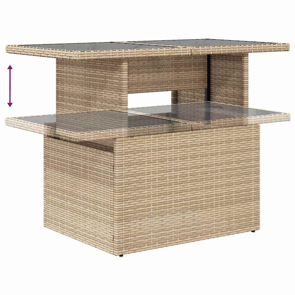 Ensemble de canapé de jardin 11 pcs Beige Poly rotin - XIOS
