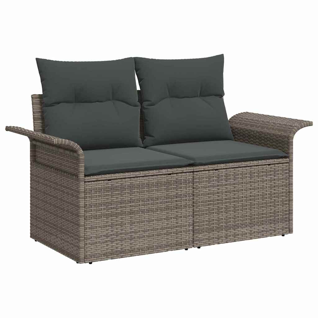 Ensemble de canapé de jardin avec coussin 8 pcs Gris polyrotin - XIOS