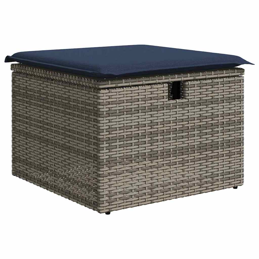Ensemble de canapé de jardin avec coussin 8 pcs Gris polyrotin - XIOS