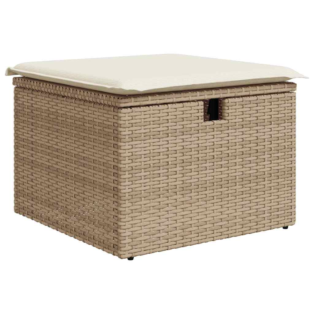 Ensemble de canapé de jardin avec coussin 9 pcs Beige polyrotin - XIOS