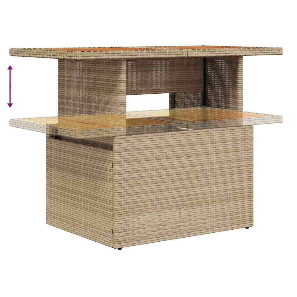 Ensemble de canapé de jardin avec coussin 9 pcs Beige polyrotin - XIOS