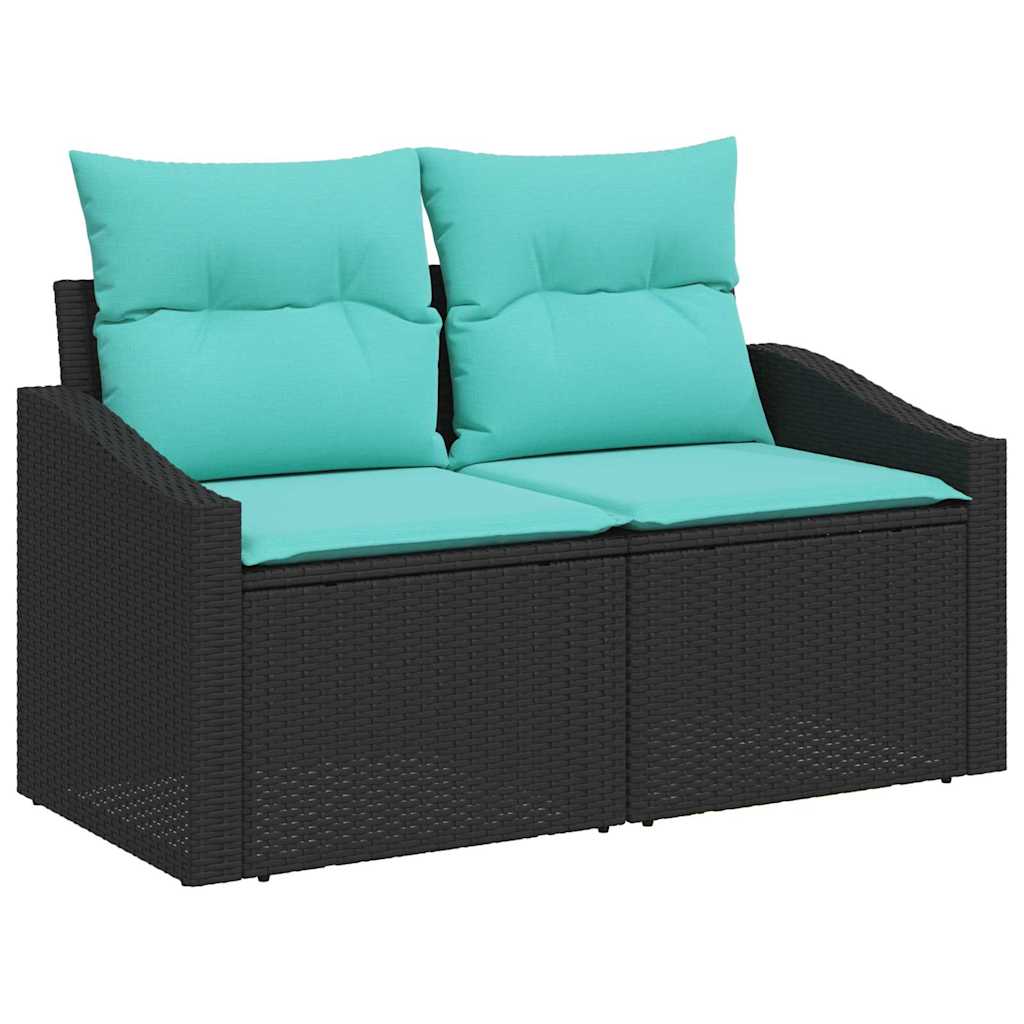 Ensemble de canapé de jardin avec coussin 6 pcs Noir polyrotin - XIOS