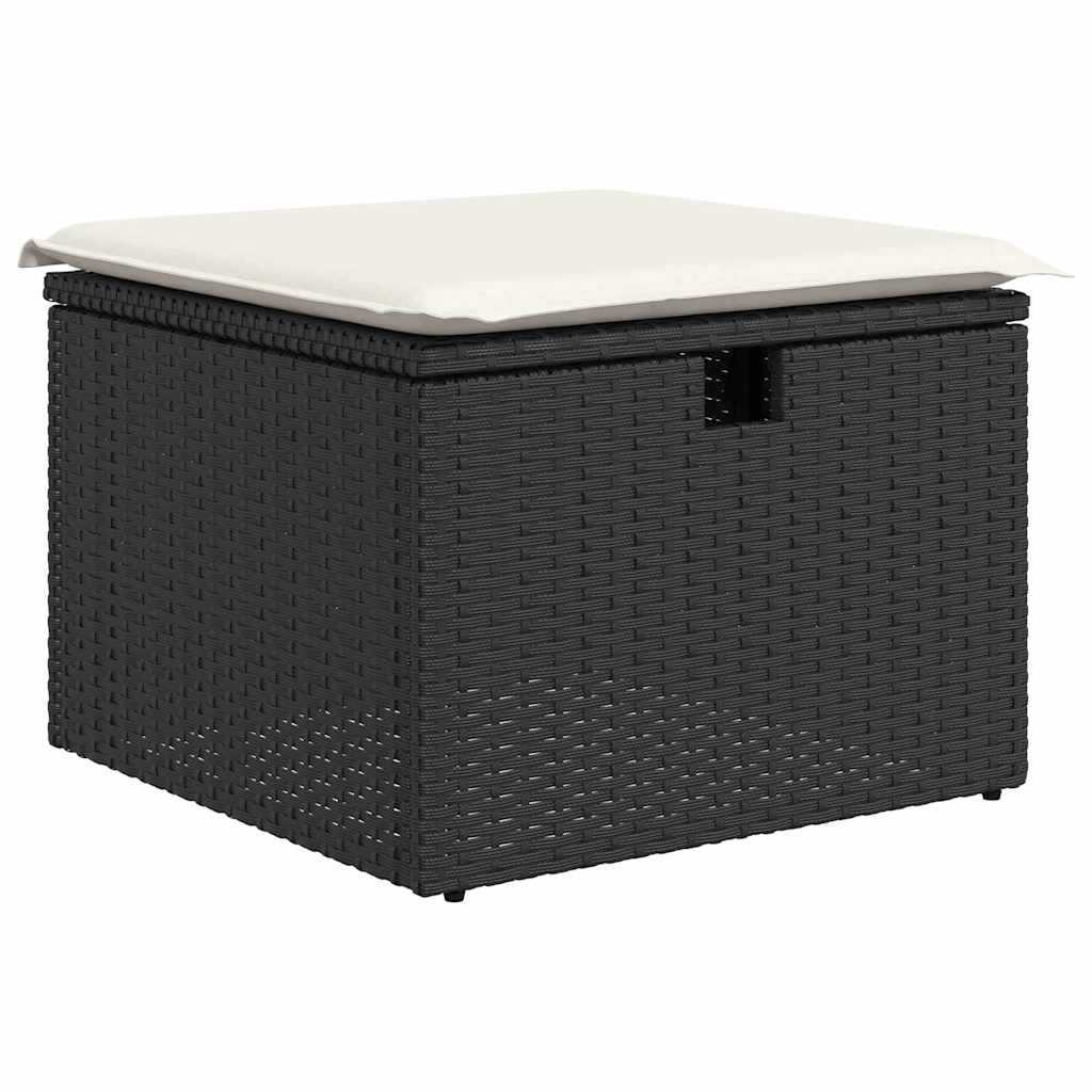 Ensemble de canapé de jardin avec coussin 6 pcs Noir polyrotin - XIOS