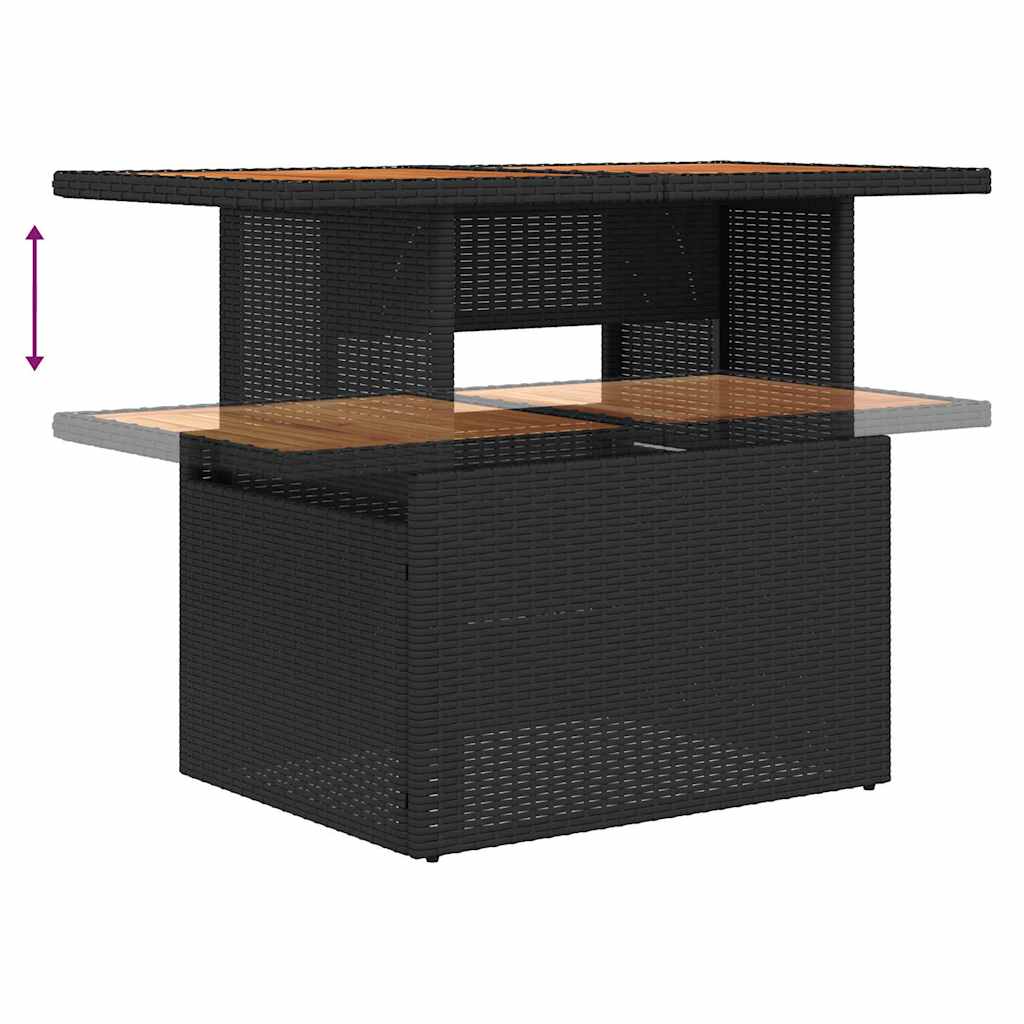 Ensemble de canapé de jardin avec coussin 8 pcs Noir polyrotin - XIOS