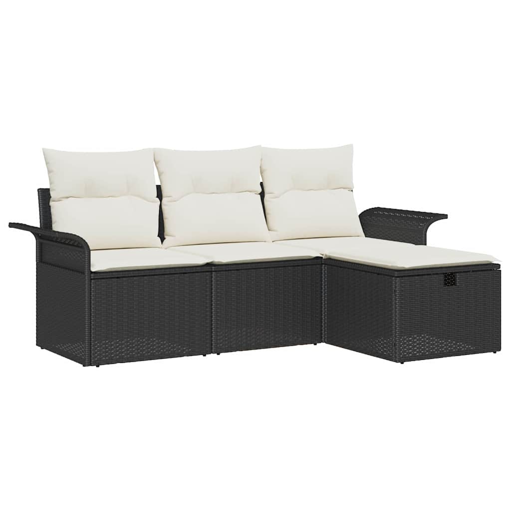 Ensemble de canapé de jardin avec coussin 4 pcs Poly rotin - XIOS