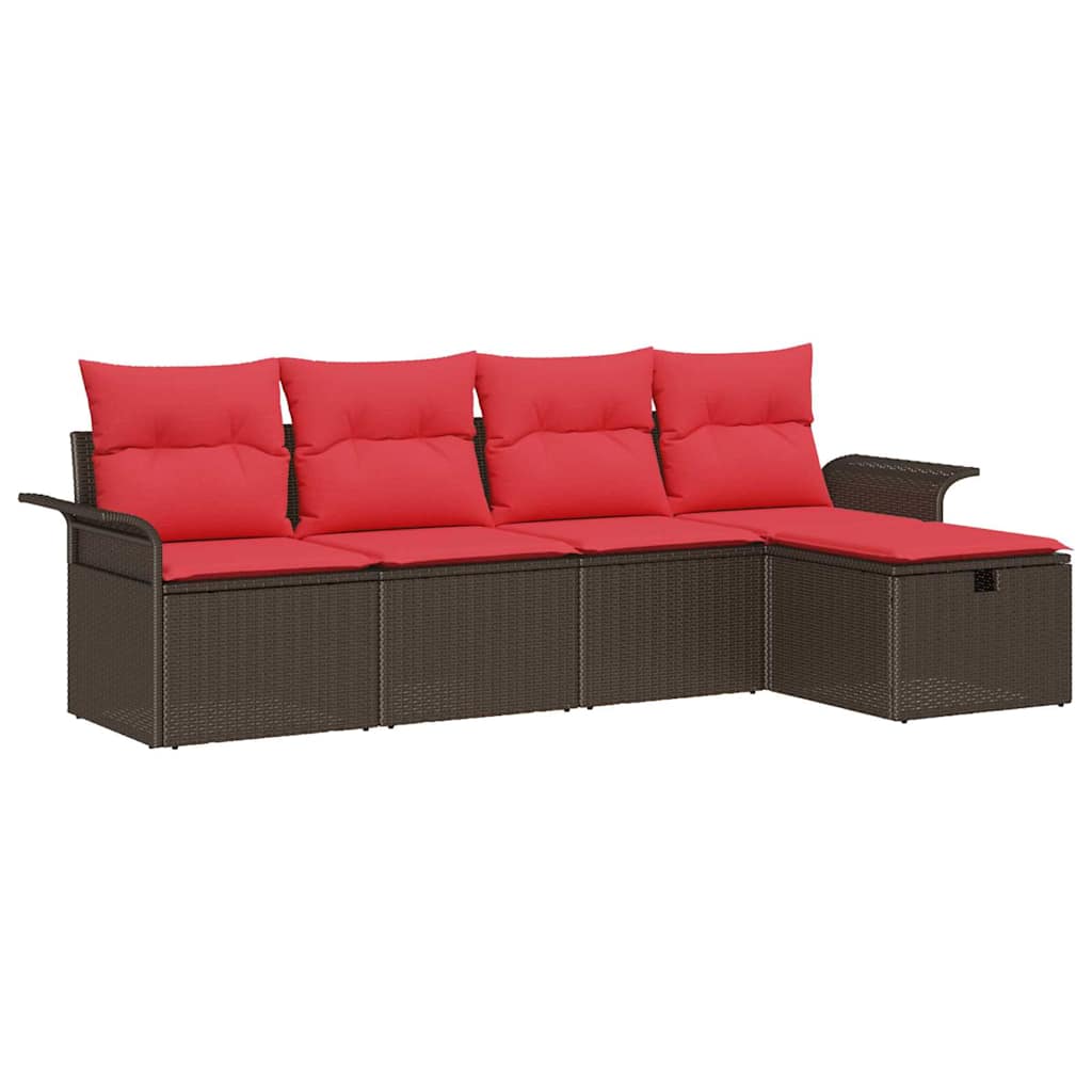 Ensemble de canapé de jardin avec coussin 5 pcs Poly rotin - XIOS