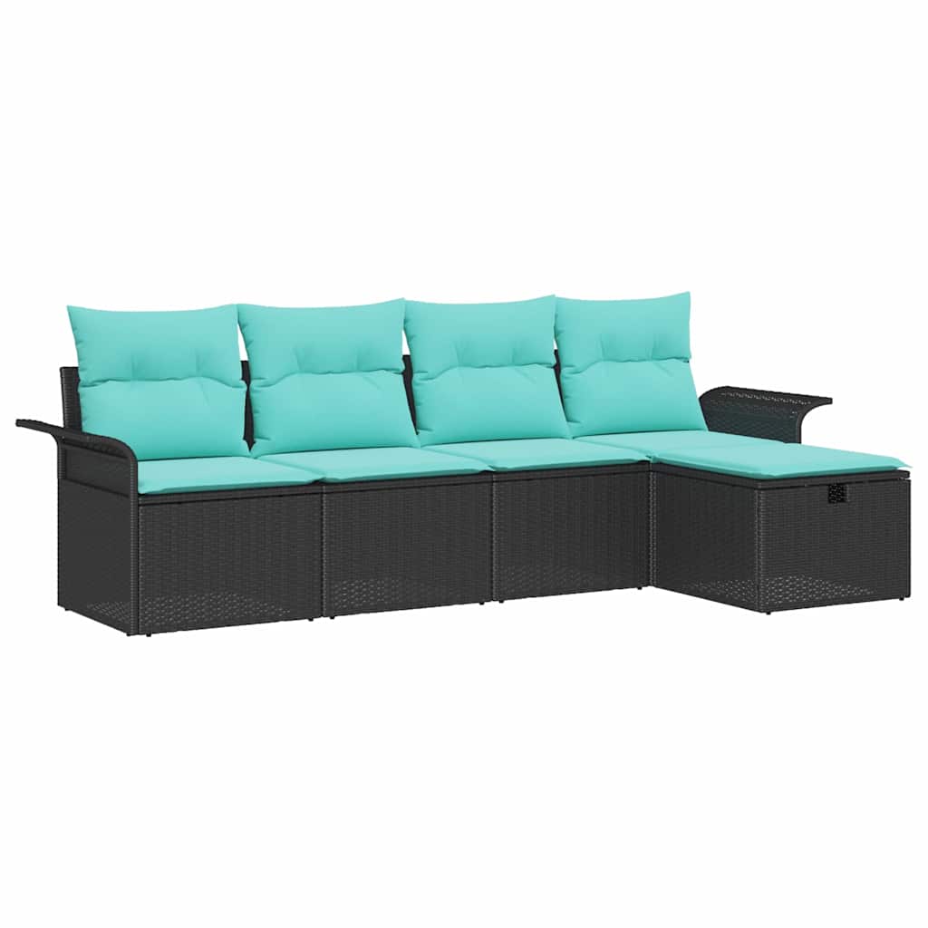 Ensemble de canapé de jardin avec coussin 5 pcs Poly rotin - XIOS