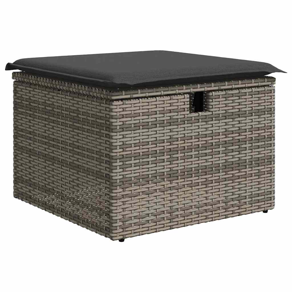 Ensemble de canapé de jardin avec coussin 6 pcs Gris Poly rotin - XIOS