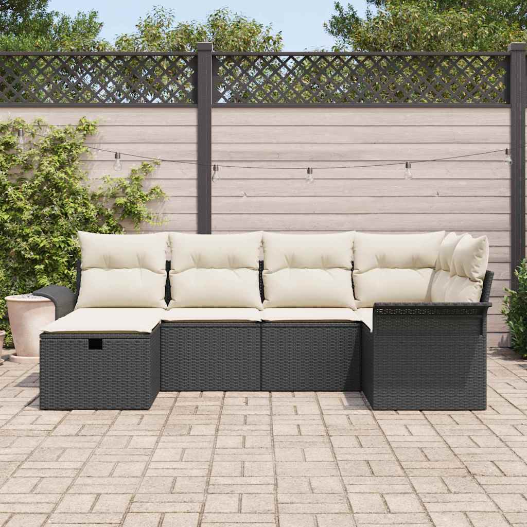 Ensemble de canapé de jardin avec coussin 6 pcs Poly rotin - XIOS
