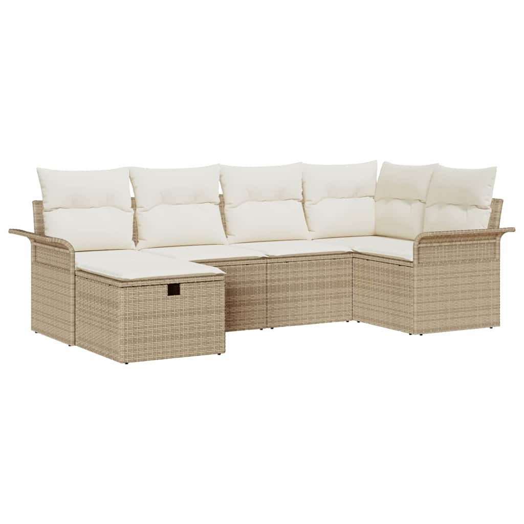 Ensemble de canapé de jardin 6 pc Poly rotin