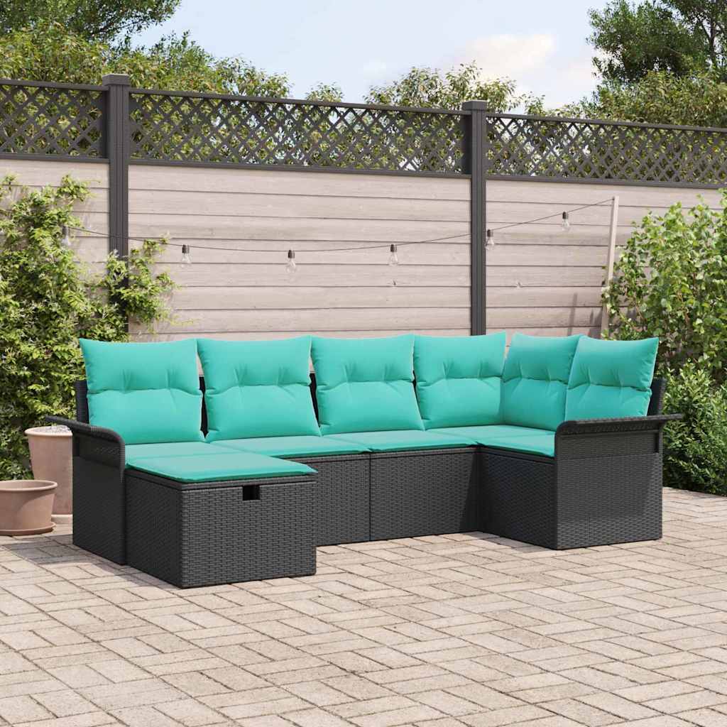 Ensemble de canapé de jardin avec coussin 6 pcs Poly rotin - XIOS