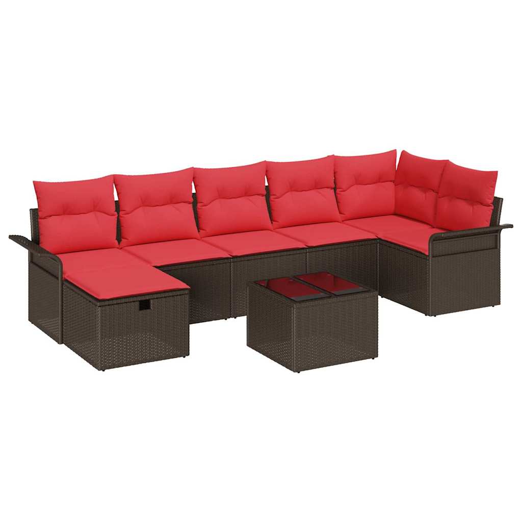 Ensemble de canapé de jardin avec coussin 8 pcs Poly rotin - XIOS