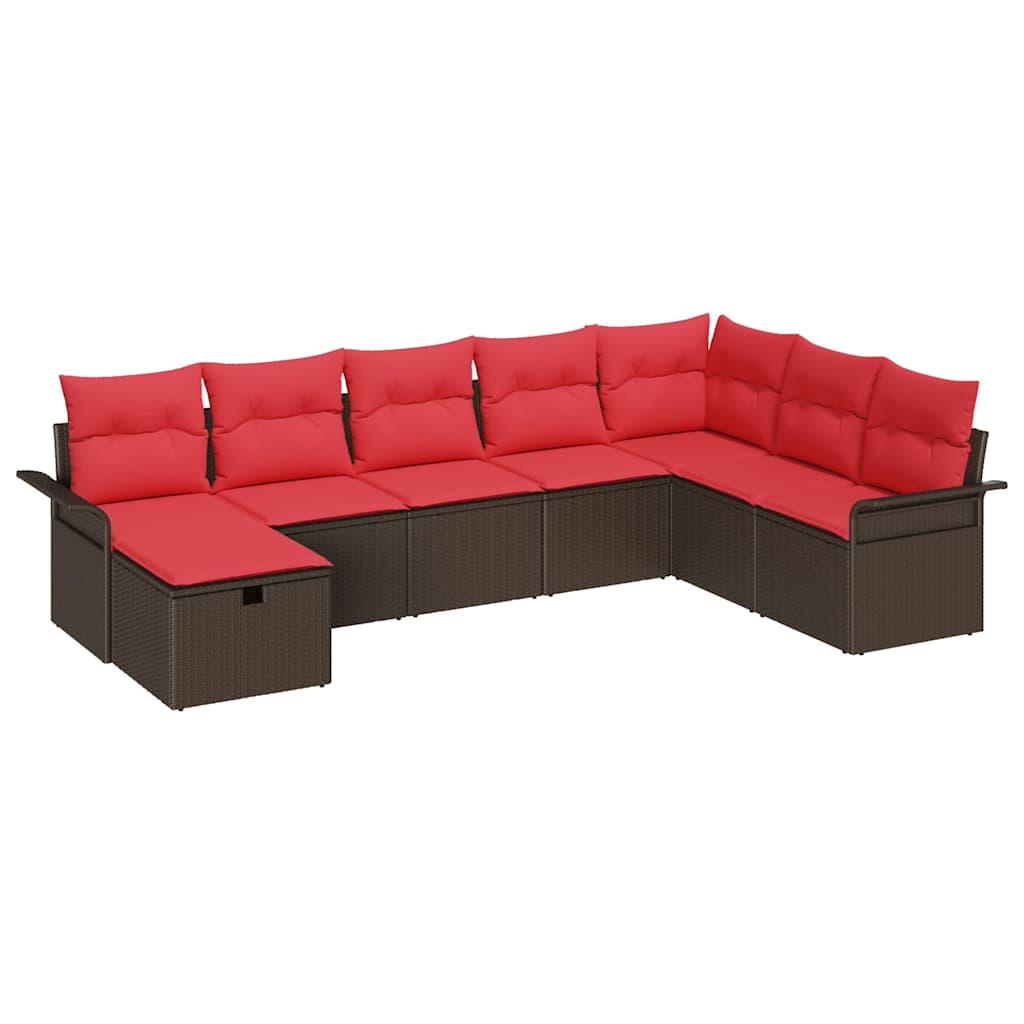 Ensemble de canapé de jardin avec coussin 8 pcs Poly rotin - XIOS