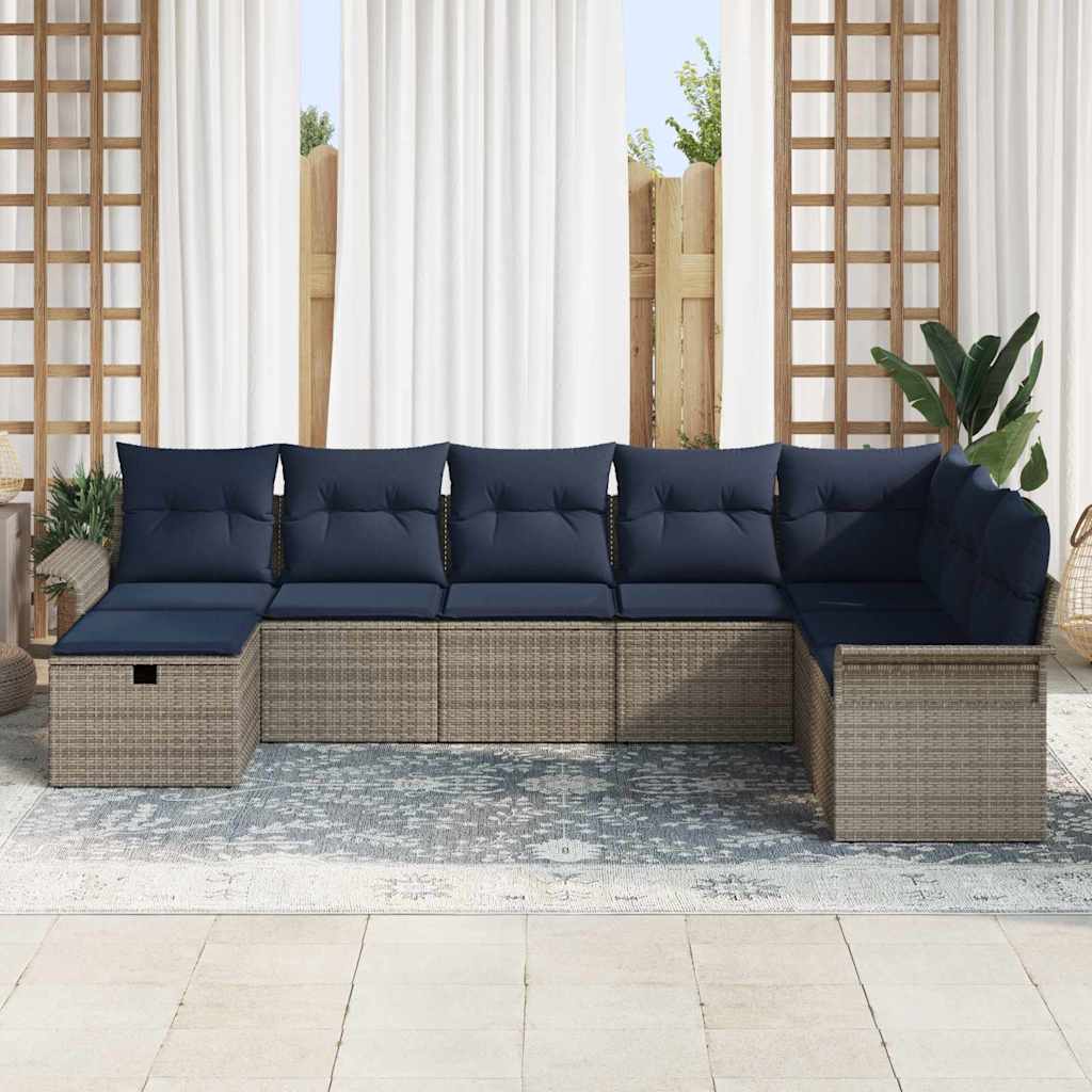 Ensemble de canapé de jardin avec coussin 8 pcs Poly rotin - XIOS