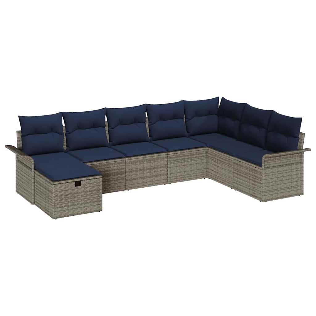 Ensemble de canapé de jardin avec coussin 8 pcs Poly rotin - XIOS
