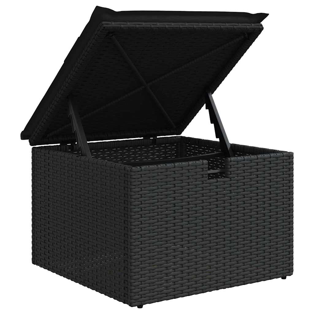 Ensemble de canapé de jardin avec coussin 4 pcs Noir Poly rotin - XIOS