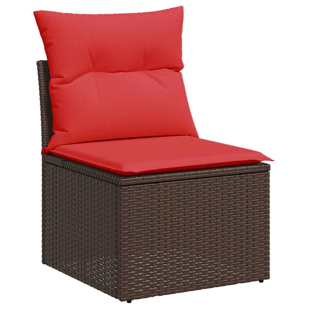 Ensemble de canapé de jardin 9 pcs Marron Poly rotin - XIOS
