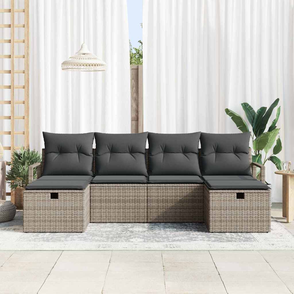 Ensemble de Canapés avec coussin 5 pcs polyrotin - XIOS